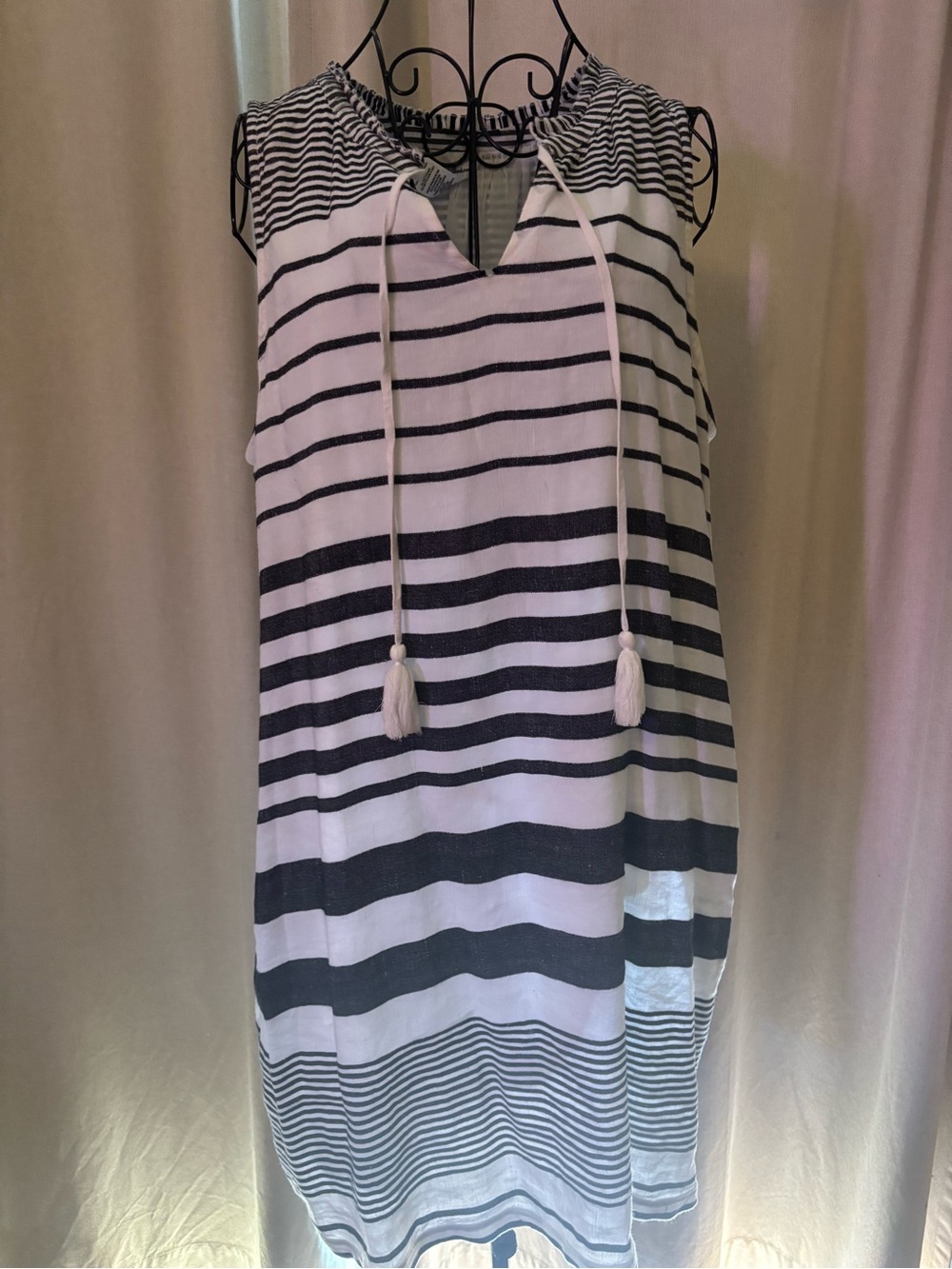 Tommy Bahama Black & White Striped Sleeveless Dress